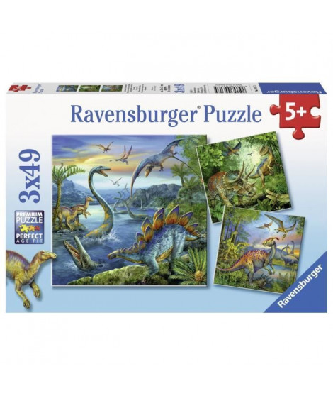 Puzzle 3x49 pcs Fascination Des Dinosaures