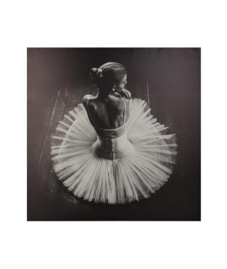 Toile imprimée Danseuse - 78 x 78 cm - Noir et blanc