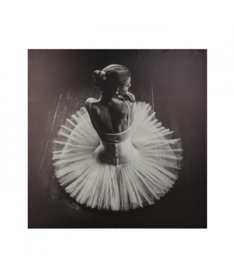 Toile imprimée Danseuse - 78 x 78 cm - Noir et blanc