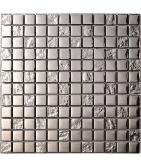 Mosaique en acier 30 x 30 cm - Argent luxe