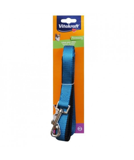 VITAKRAFT Laisse en nylon Premium Doublé XS / S - Bleu - Pour chien