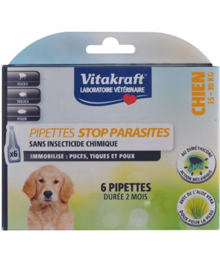 VITAKRAFT Pipettes stop parasites Diméthicone - Chien de 15-30 kg