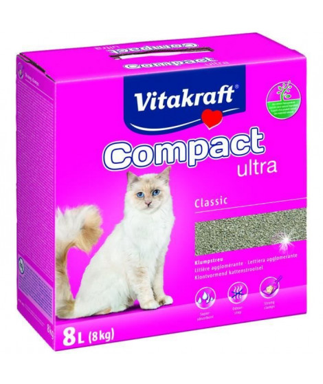 VITAKRAFT Litiere Compact Ultra - 8 L - Pour chat
