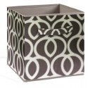 COMPO Tiroir de rangement - Tissu - 27 x 27 x 28 cm - Motif Circulaire - Marron et blanc