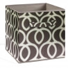 COMPO Tiroir de rangement - Tissu - 27 x 27 x 28 cm - Motif Circulaire - Marron et blanc