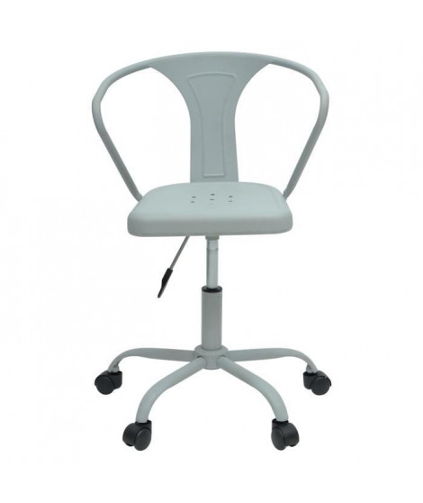 COMETE Chaise de bureau - Métal gris clair mat - Industriel - L 35,5 x P 37 cm