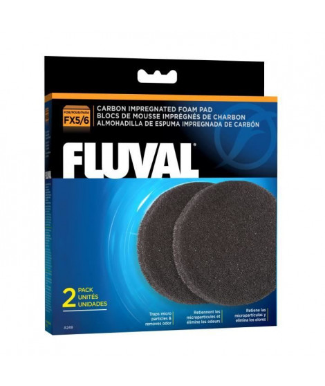 FLUVAL Lot de 2 mousses charbon Fx5 Fx6 - Pour aquarium