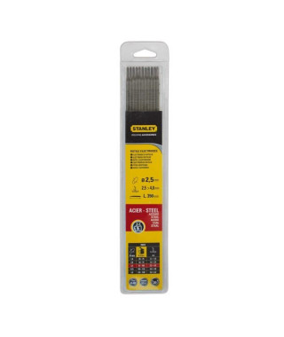 STANLEY 460725  Lot de 11 électrodes rutiles acier - Ø 2,5 mm - L 350 mm - Baguettes de soudure