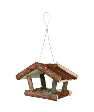 NATURAL LIVING Mangeoire pour oiseaux 32 × 23 × 20 cm naturel