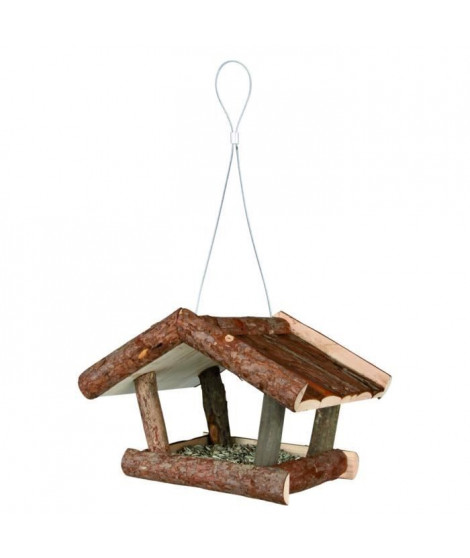 NATURAL LIVING Mangeoire pour oiseaux 32 × 23 × 20 cm naturel