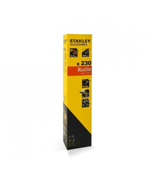 STANLEY 460933  Lot de 165 électrodes rutiles acier - Ø 3,25 mm - L 350 mm - Baguettes de soudure