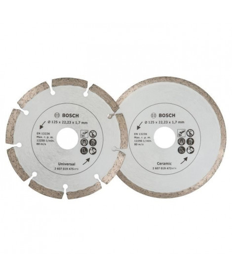 BOSCH 2 disques diamants 125mm matériaux