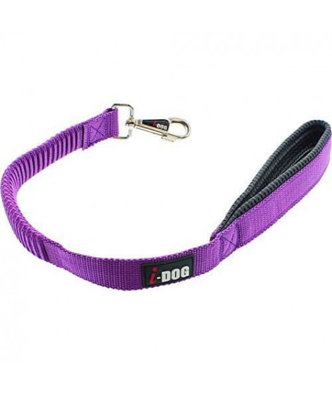 I DOG Laisse Confort - L 60 cm - Violet et gris - Pour chien