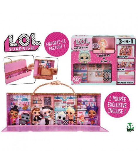 L.O.L. Surprise - Pop Ups Store - Valise de transport et 1 poupée LOL exclusive