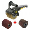 FARTOOLS Pack 615125 : Rénovateur REX120C + brosse a lamelles et brosse fibre synthétique - Spécial bois&métal - Surfaces planes