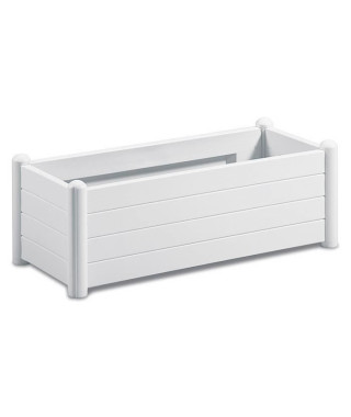 STEFANPLAST Bac a fleurs rectangulaire - Finition en bois - 100x43xH35cm - 80L - Blanc