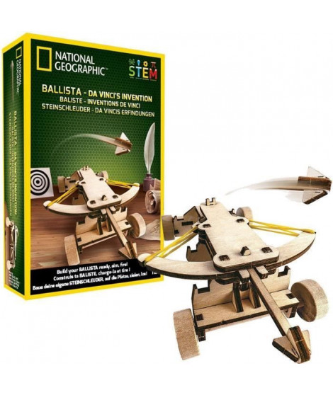 NATIONAL GEOGRAPHIC - Les inventions De Vinci - kit pour construire une baliste en bois sans outil