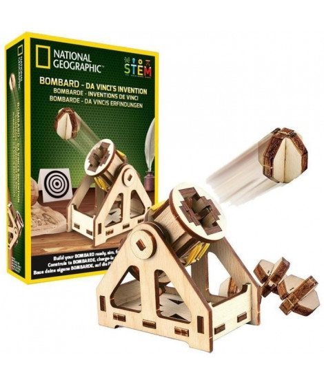 NATIONAL GEOGRAPHIC - Les inventions De Vinci - kit pour construire une bombarde en bois sans outil