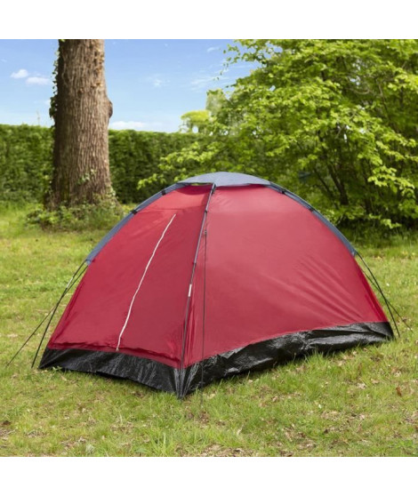 Tente de camping Dôme - 2 places - Rouge