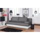 CLYDE Banquette convertible 3 places - Tissu gris et simili blanc - Style contemporain - L 187 x P 94 cm