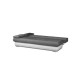 CLYDE Banquette convertible 3 places - Tissu gris et simili blanc - Style contemporain - L 187 x P 94 cm