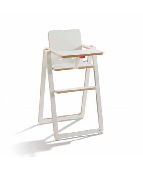 SUPAFLAT chaise haute en bois - ultra compacte - blanche