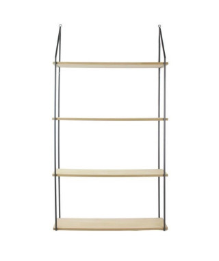 THE HOME DECO FACTORY Etagere  murale échelle - 4 Plateaux - 112X18X60 cm - Beige/Noir