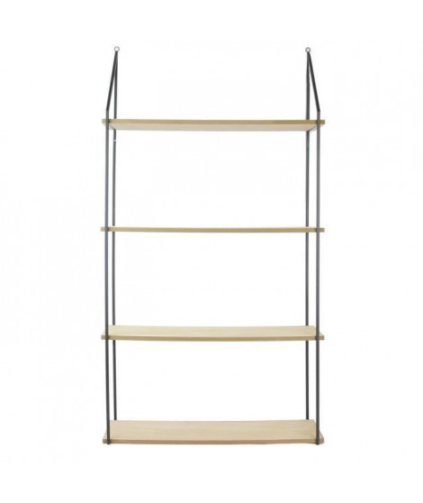 THE HOME DECO FACTORY Etagere  murale échelle - 4 Plateaux - 112X18X60 cm - Beige/Noir