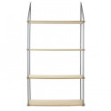 THE HOME DECO FACTORY Etagere  murale échelle - 4 Plateaux - 112X18X60 cm - Beige/Noir