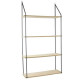 THE HOME DECO FACTORY Etagere  murale échelle - 4 Plateaux - 112X18X60 cm - Beige/Noir