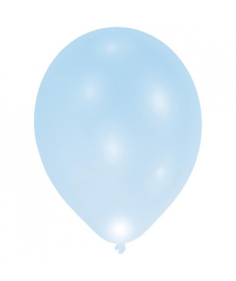 Lot de 7 Ballons avec LED - Latex - 27,5 cm - Bleu