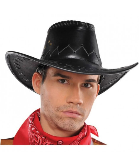 AMSCAN Chapeau Cowboy - Faux cuir