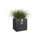 ELHO Pot de fleurs carré avec roues - 40 cm - Noir vif