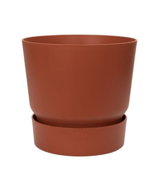 ELHO Pot de fleurs rond Greenville 25 - Extérieur - Ø 24,48 x H 23,31 cm - Marron brique