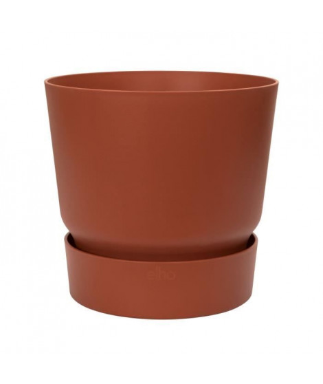 ELHO Pot de fleurs rond Greenville 25 - Extérieur - Ø 24,48 x H 23,31 cm - Marron brique