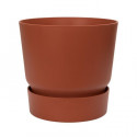 ELHO Pot de fleurs rond Greenville 25 - Extérieur - Ø 24,48 x H 23,31 cm - Marron brique