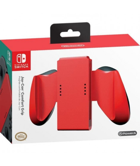 POWER A Support Joy-Con - Rouge - Nintendo Switch - Boîtier léger et ergonomique avec des poignées confortable