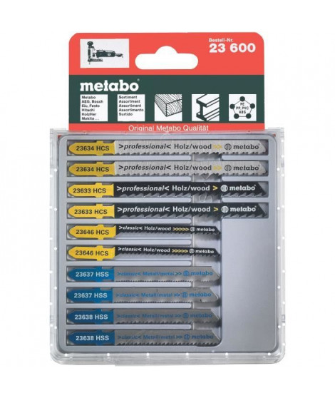 METABO Lot de 10 lames pour scies sauteuses