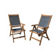 Lot de 2 fauteuils en bois d'acacia FSC et textilene - Gris