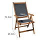 Lot de 2 fauteuils en bois d'acacia FSC et textilene - Gris