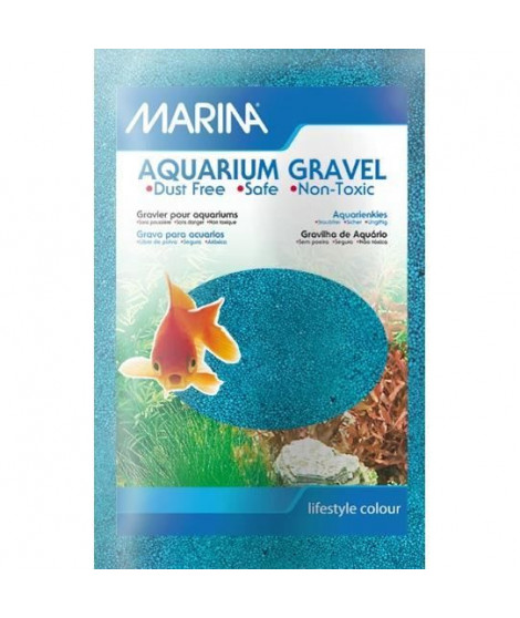 MARINA Sable microbille - 1 kg - Bleu - Pour aquarium