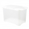 EDA PLASTIQUE Boîte de rangement Clip'Box 60 L - Naturel couvercle avec charniere - 60 x 40 x 40 cm