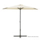 Demi Parasol de balcon 270 cm - Pied non inclus - Structure acier et toile polyester 180g/m2 - Beige