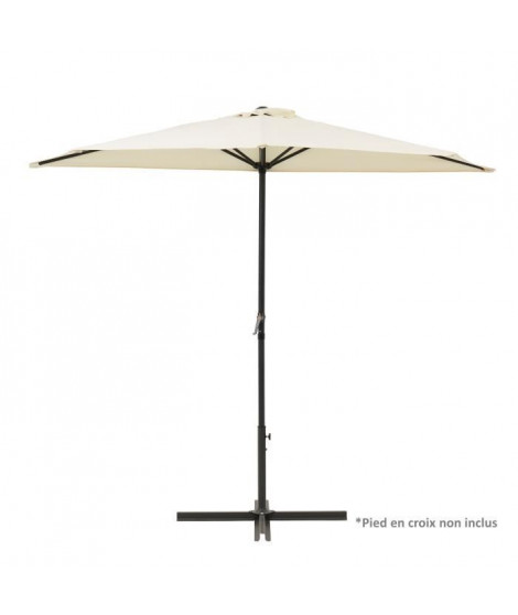 Demi Parasol de balcon 270 cm - Pied non inclus - Structure acier et toile polyester 180g/m2 - Beige