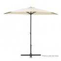 Demi Parasol de balcon 270 cm - Pied non inclus - Structure acier et toile polyester 180g/m2 - Beige