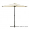 Demi Parasol de balcon 270 cm - Pied non inclus - Structure acier et toile polyester 180g/m2 - Beige