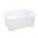 EDA PLASTIQUE Boîte de rangement Clip'Box 30 L - Naturel couvercle avec charniere - 54 x 36 x 24,5 cm