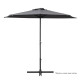 Demi Parasol de balcon 270 cm - Pied non inclus - Structure acier et toile polyester 180g/m2 - Gris