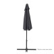 Demi Parasol de balcon 270 cm - Pied non inclus - Structure acier et toile polyester 180g/m2 - Gris