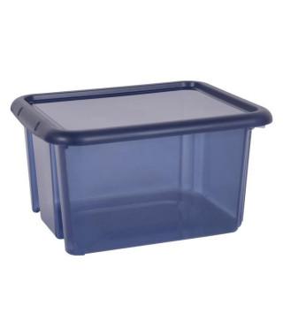 EDA PLASTIQUE Boîte de rangement Funny Box 30 L - Bleu profond acidulé - 44 x 36 x 25 cm